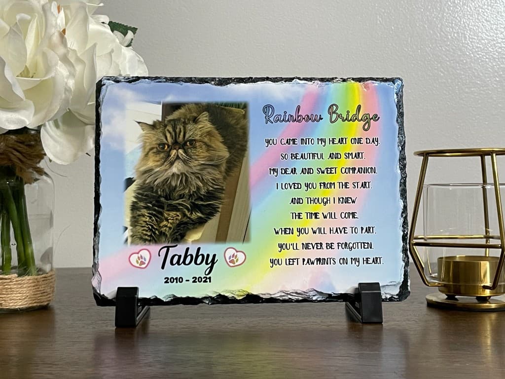 Three personalized photo memorial slates displayed together — examples of custom keepsakes from PixnGifts.